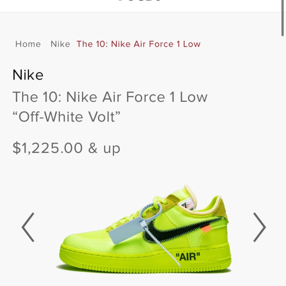 Nike off white volt